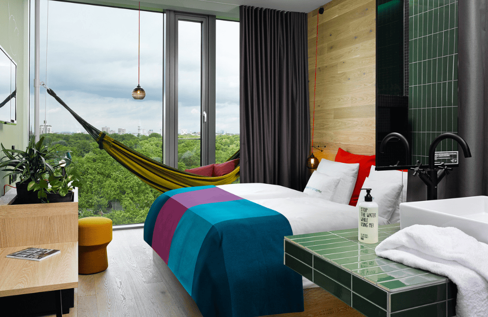 Jungle room overlooking Tiergarten at 25hours Hotel Bikini Berlin