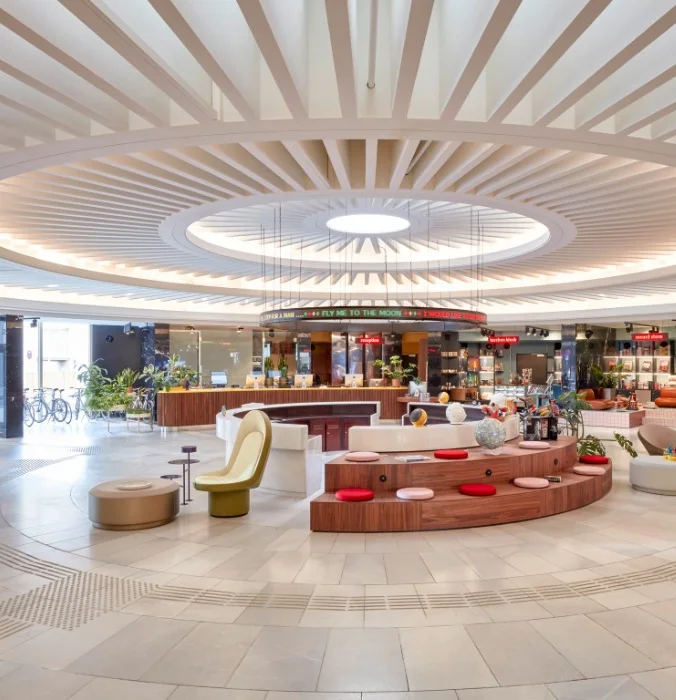 Circular lobby at 25hours Hotel The Circle in Cologne