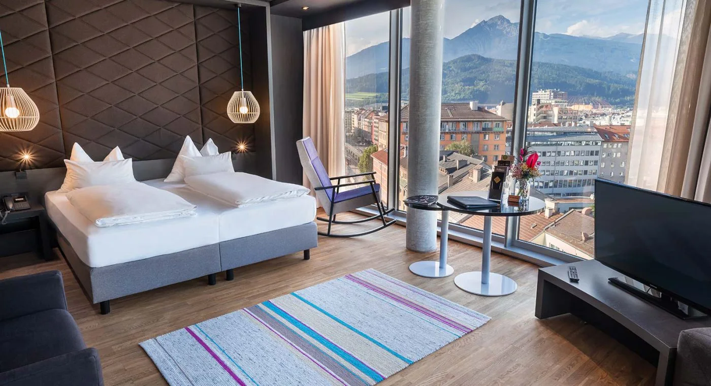 Panoramic guest room at aDLERS Hotel