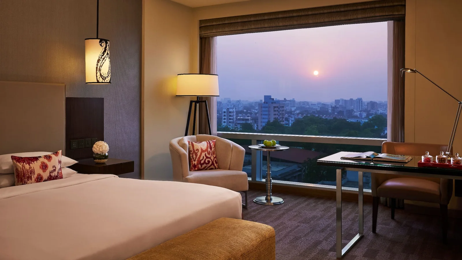 Guest room at Hyatt Regency Ahmedabad