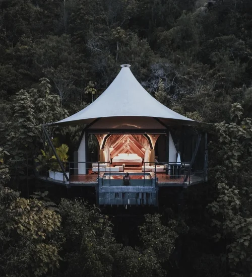 Dome-style guest accommodation at Bosko