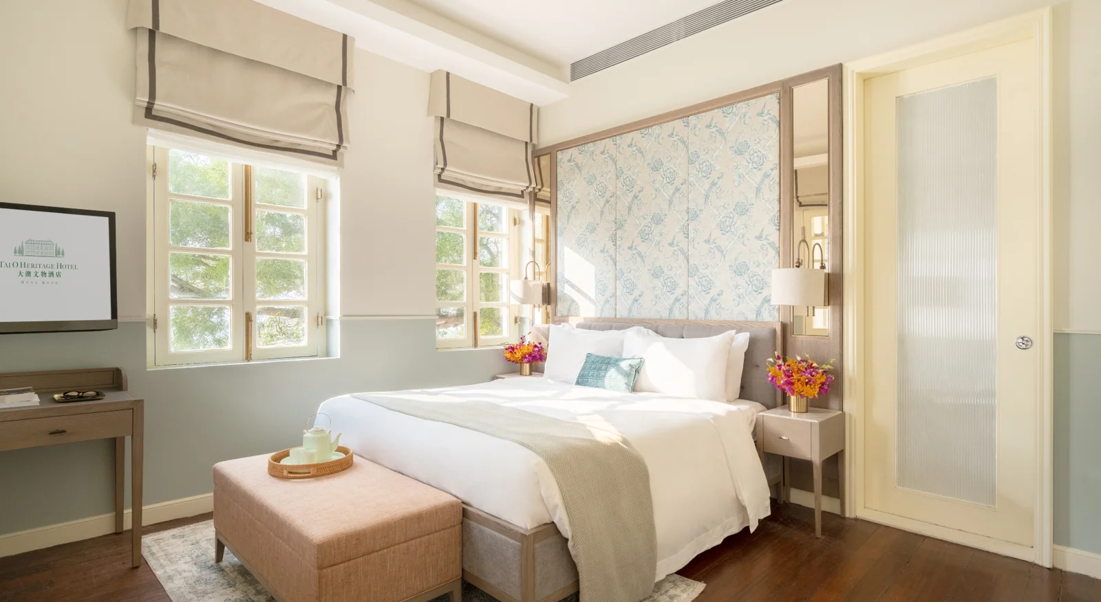 Restored heritage guest room at Tai O Heritage Hotel