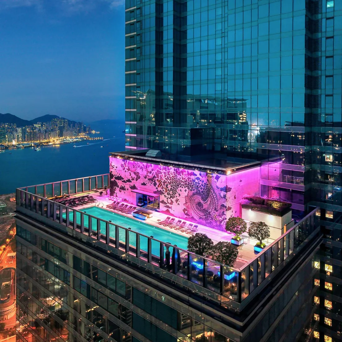 Rooftop swimming pool at W Hong Kong