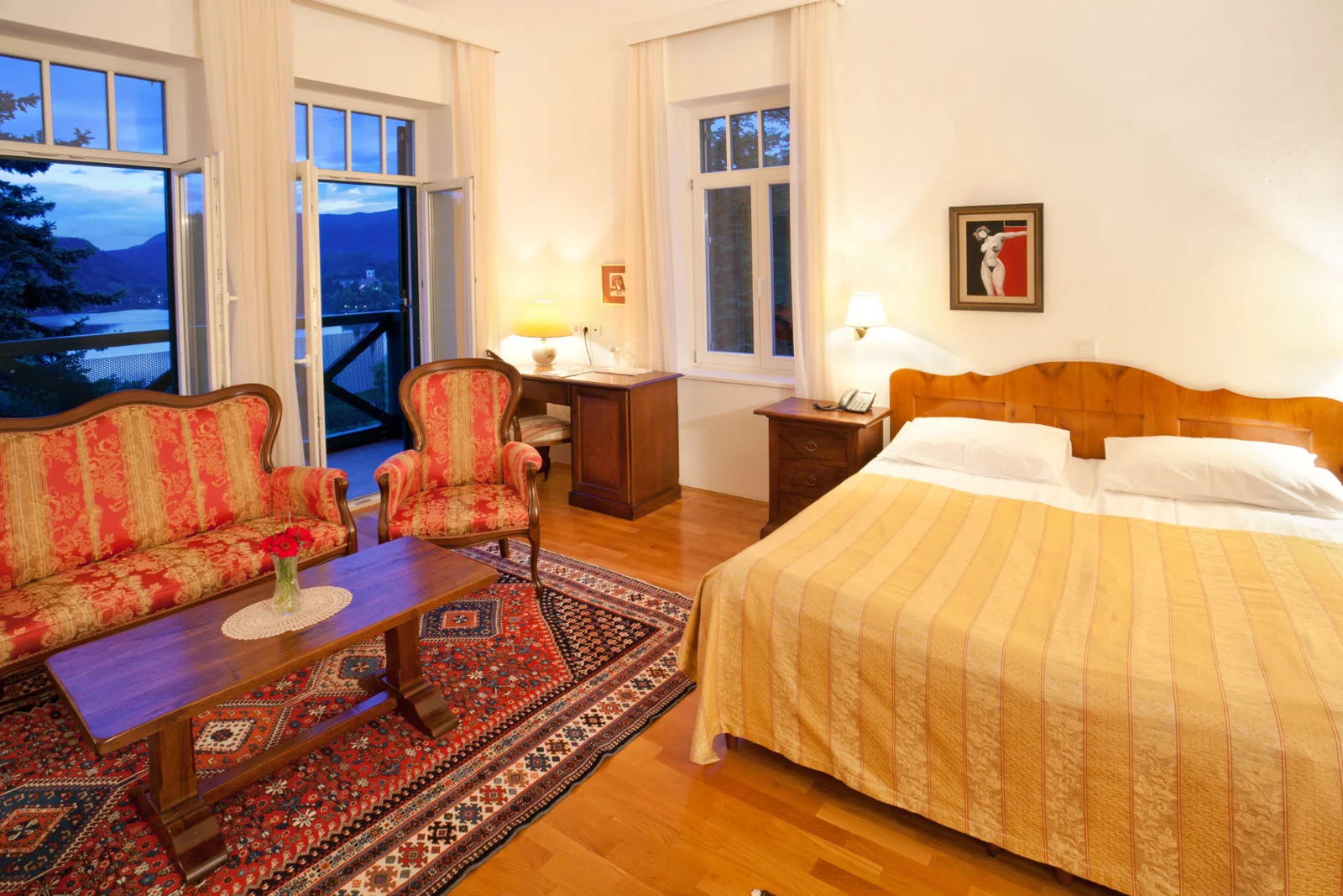Historic-style guest room at Hotel Triglav Bled