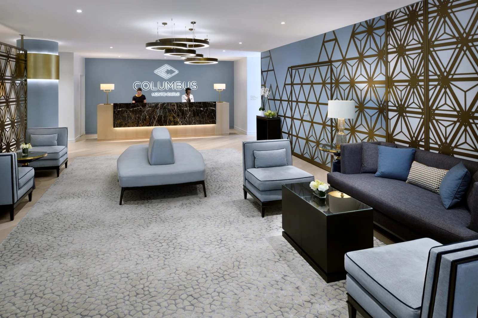 Lobby and reception at Columbus Hotel Monte-Carlo