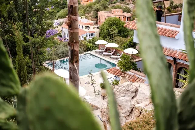 Hillside hotel and pool at Dar Jasmine