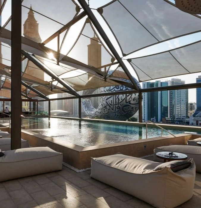 Hotel pool at 25hours Hotel Dubai One Central
