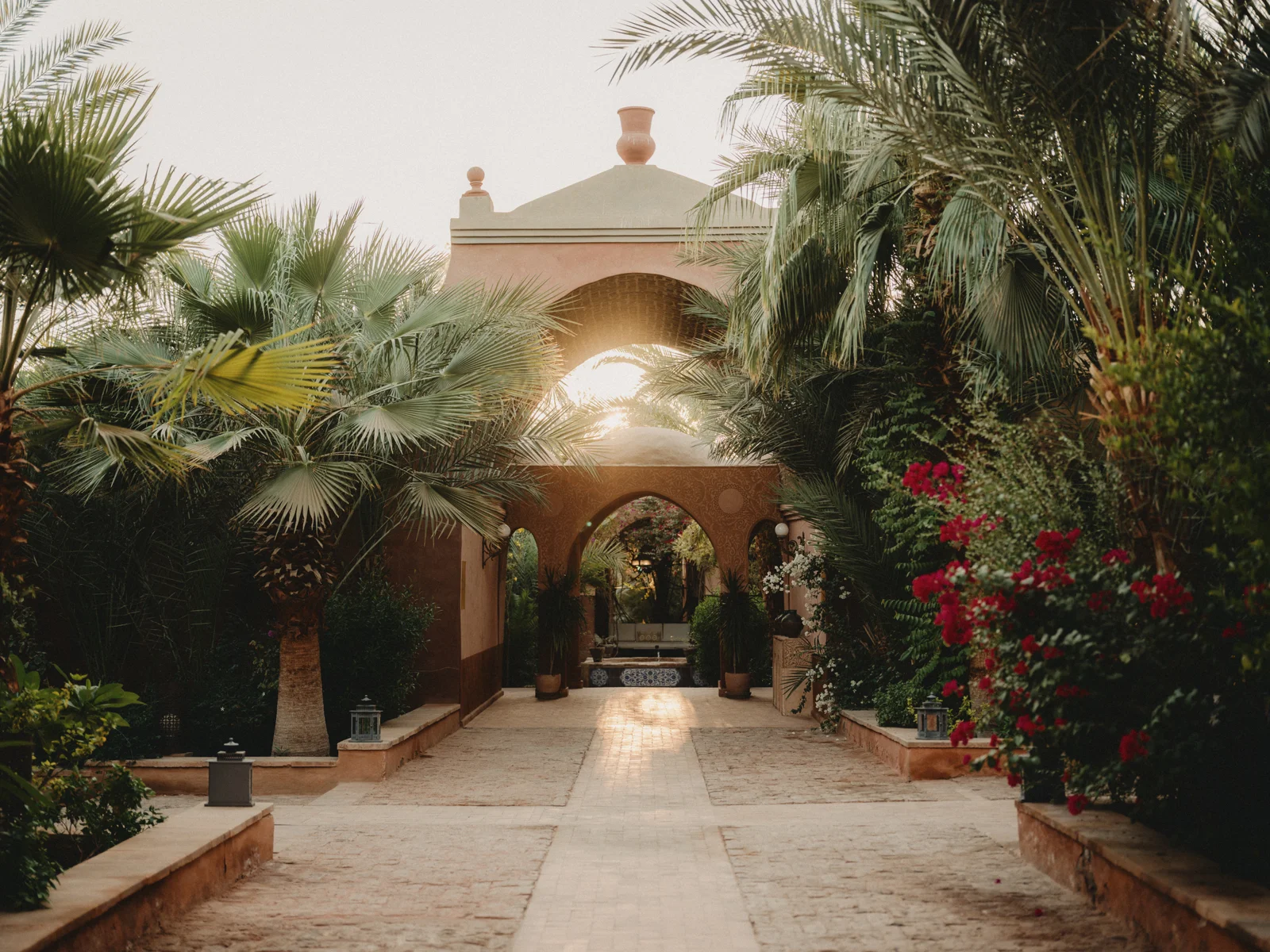 Hotel gardens and courtyard at Al Moudira Hotel