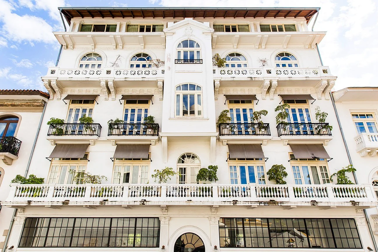 Hotel facade at American Trade Hotel