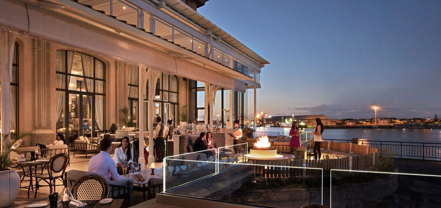 Waterfront terrace at Labourdonnais Waterfront Hotel