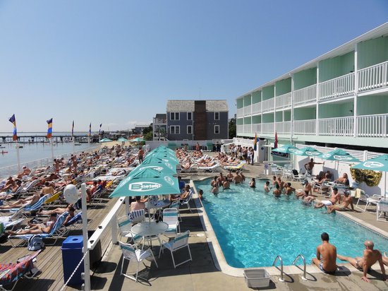 Pool deck at Boatslip Resort Provincetown