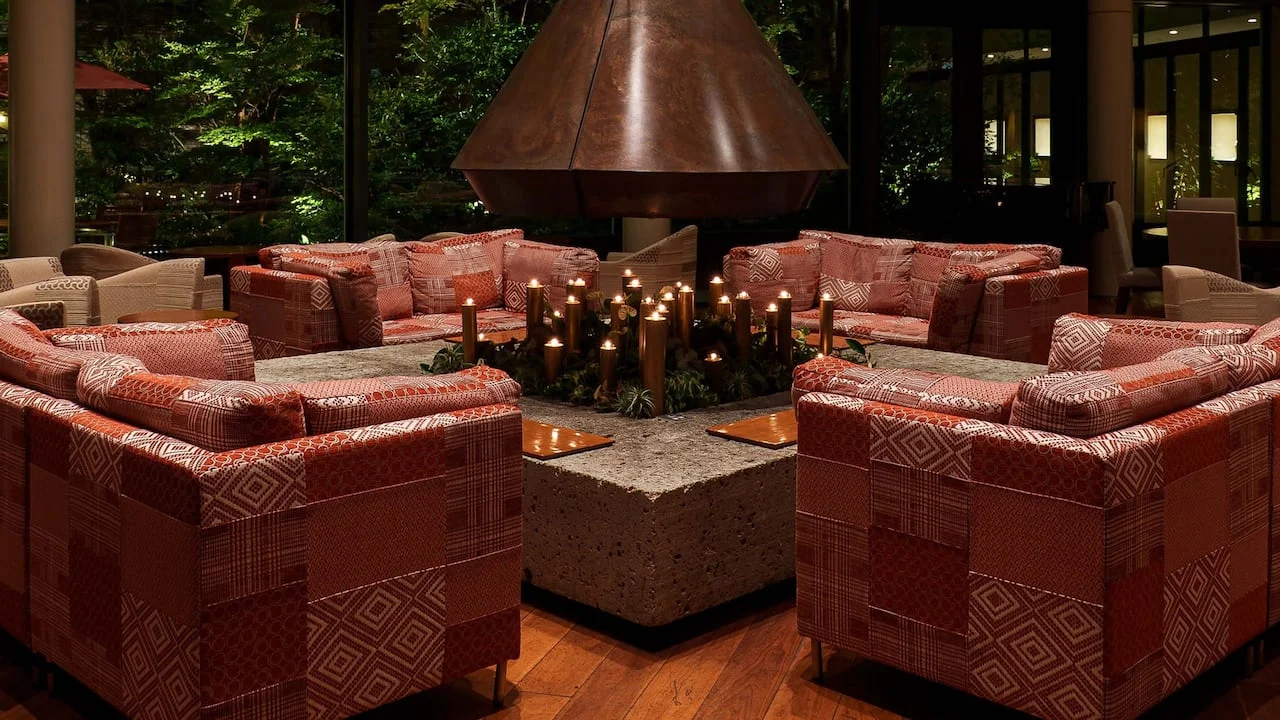 Fireside lounge at Hyatt Regency Hakone Resort and Spa
