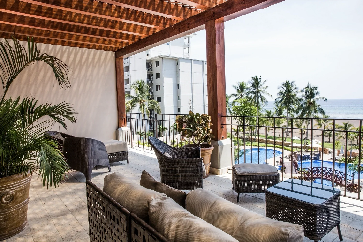Guest-room terrace at Croc’s Resort & Casino