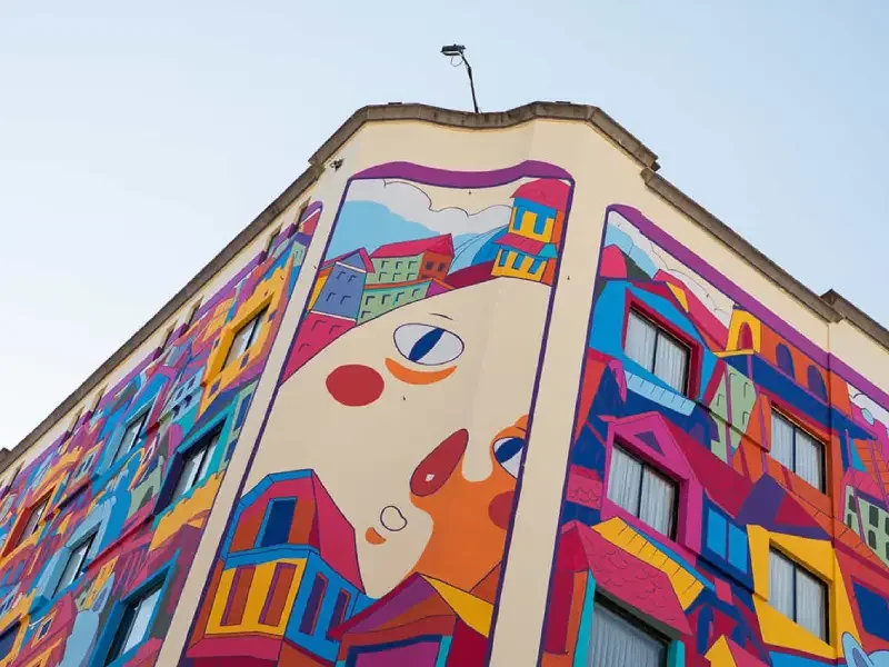 Colourful exterior of Hotel Presidente