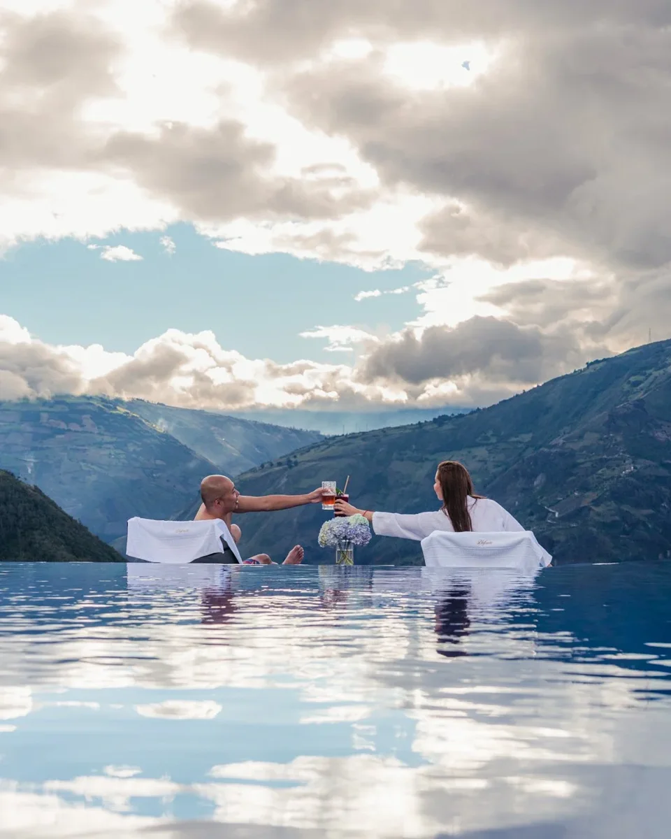 View from the pools at Luna Volcán Adventure Spa