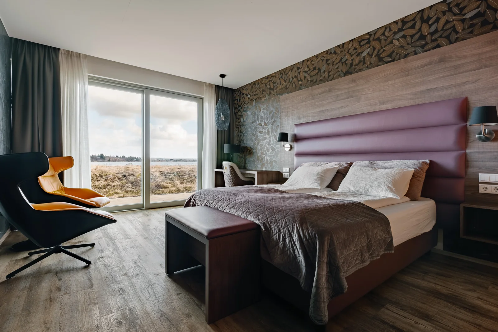 Guest room at Hotel Kríunes
