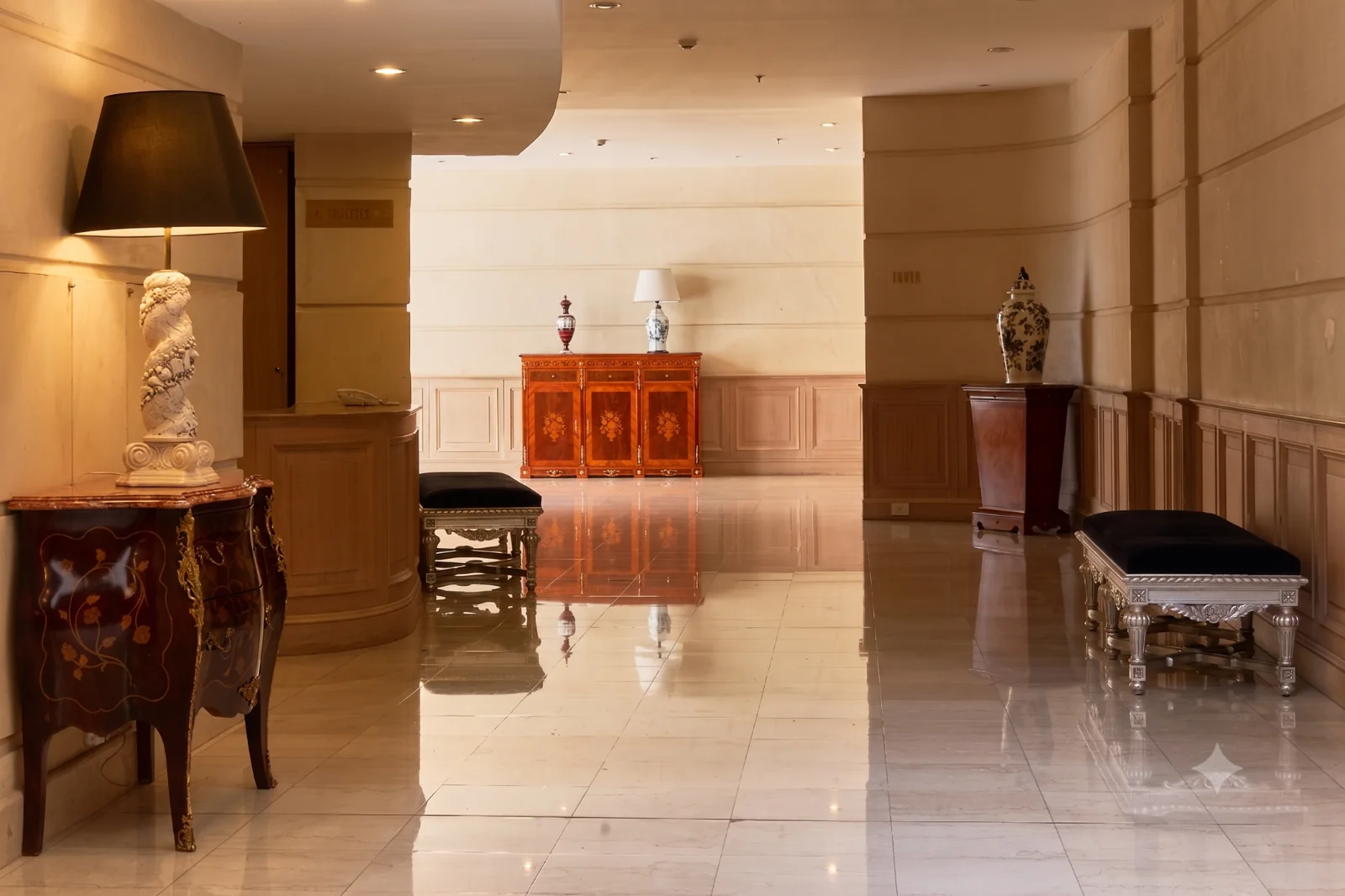 Lobby interior at Diplomatic Hotel