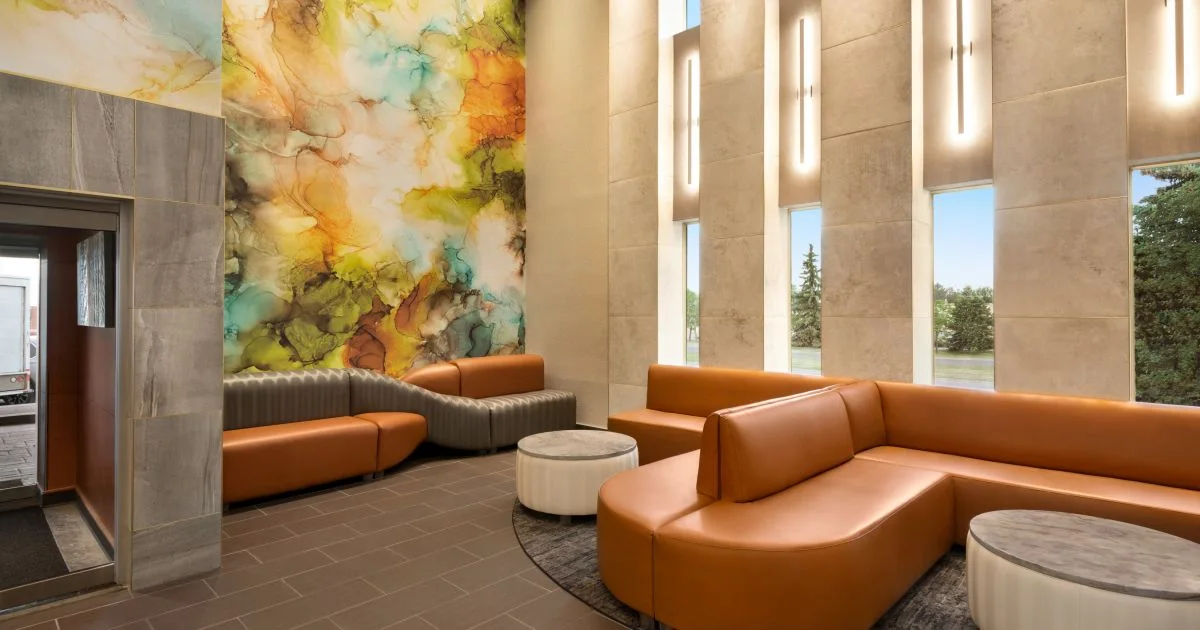 Lobby seating at The Atlas Hotel