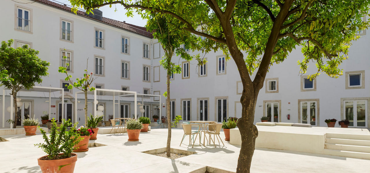 Courtyard at Hotel Convento do Salvador Lisbon