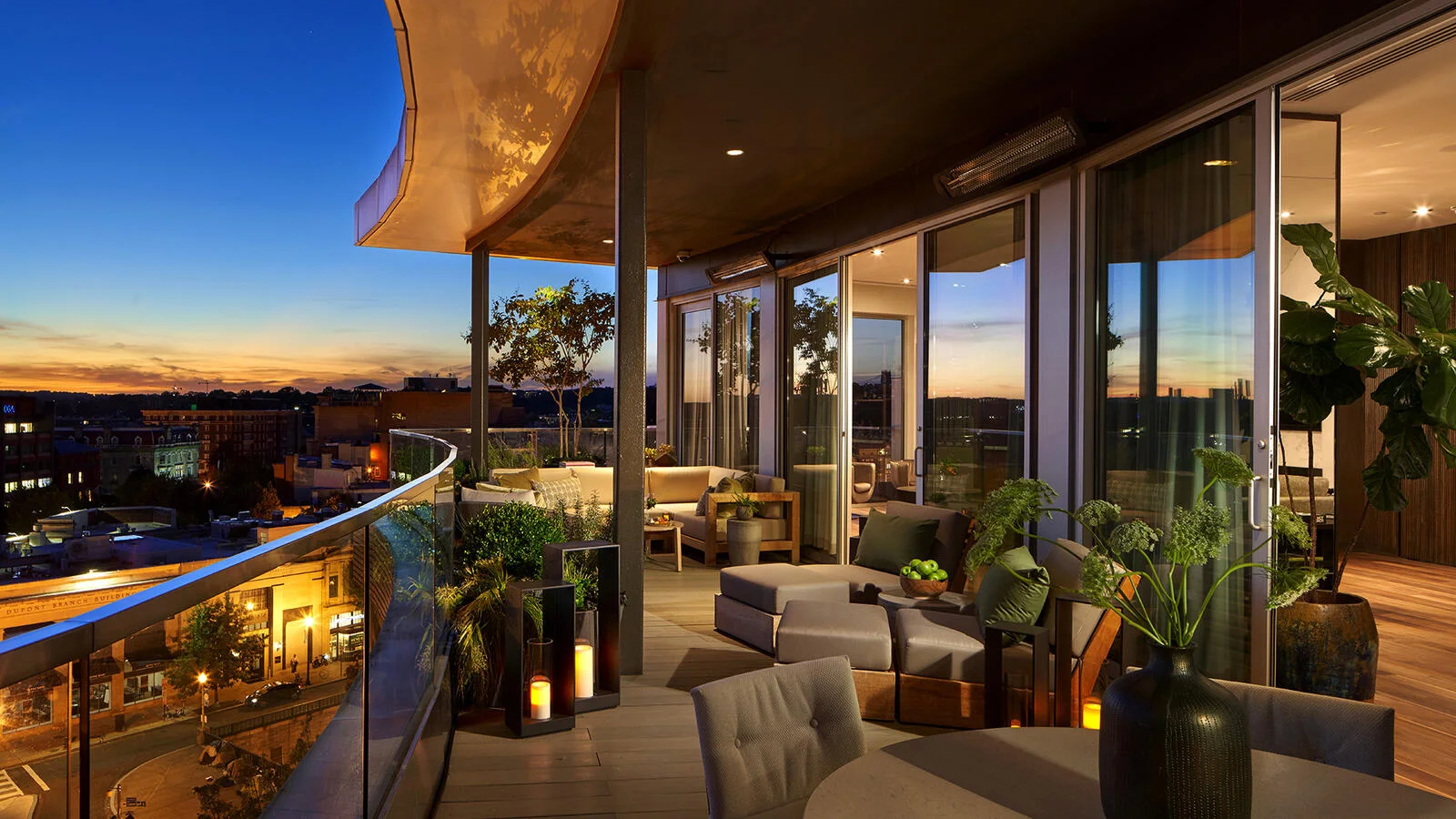 Penthouse terrace at The Dupont Circle Hotel in Washington