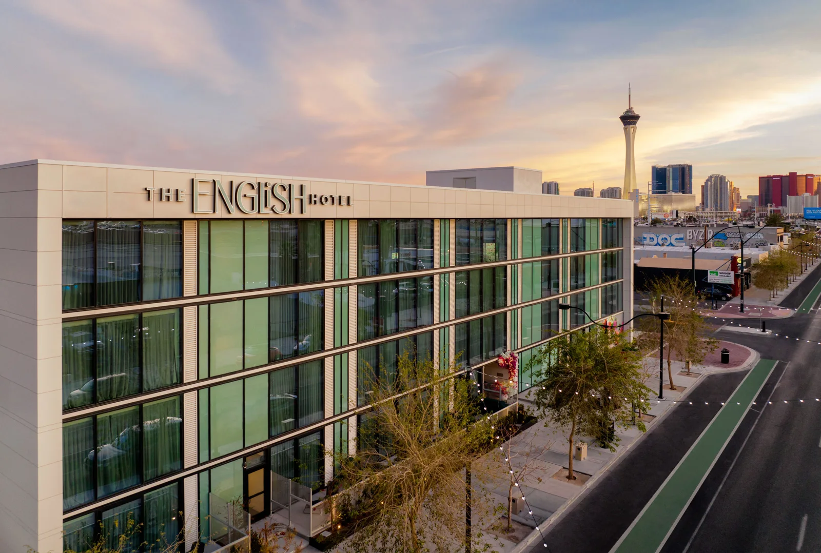 Exterior of The English Hotel in Las Vegas