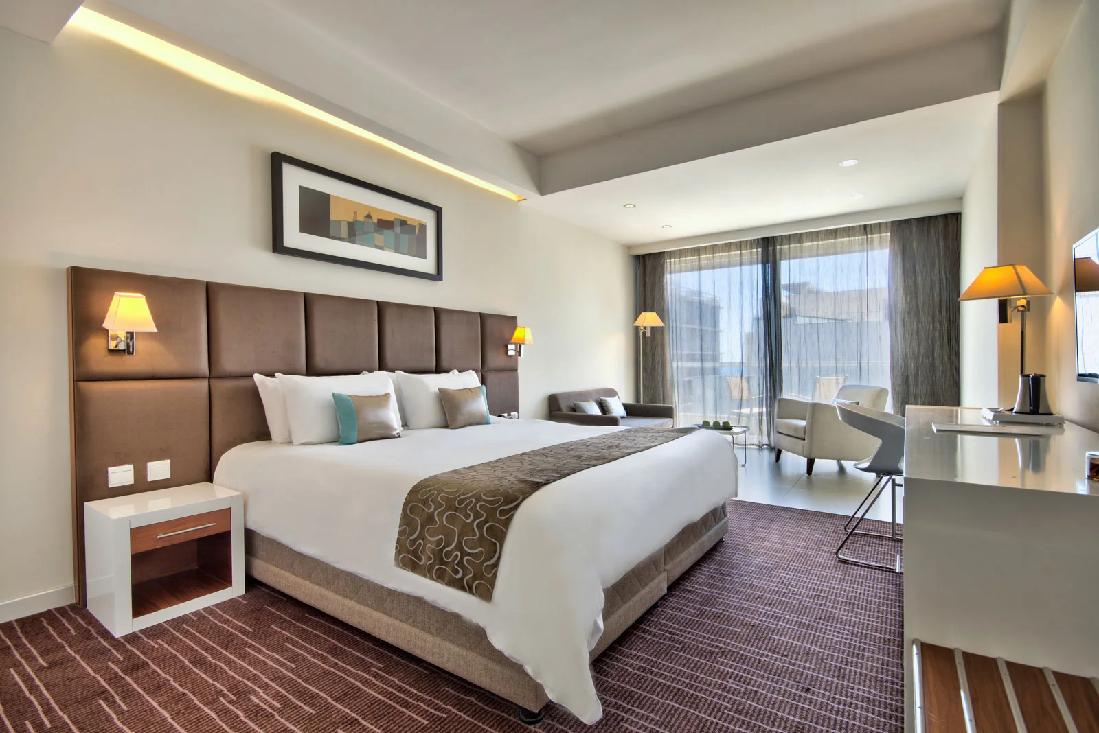 Guest room at The George hotel in St. Julian’s