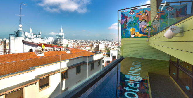 Rooftop pool at Hotel Indigo Madrid Gran Vía