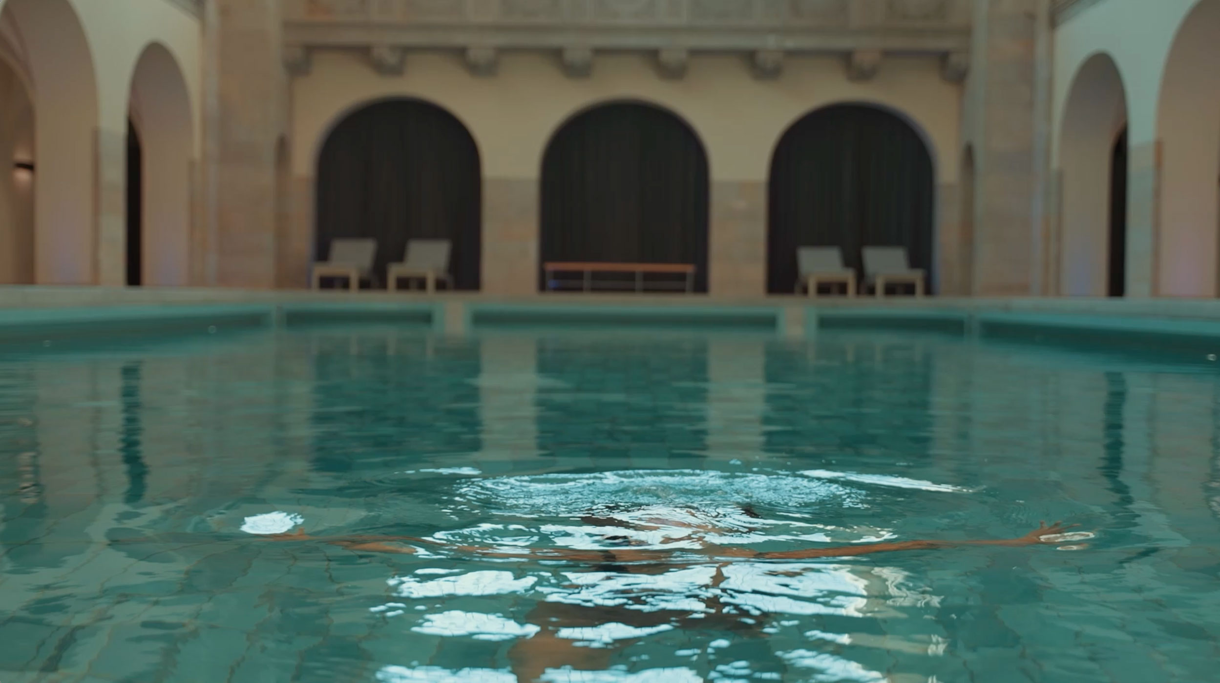 Historic swimming hall at Hotel Oderberger Berlin