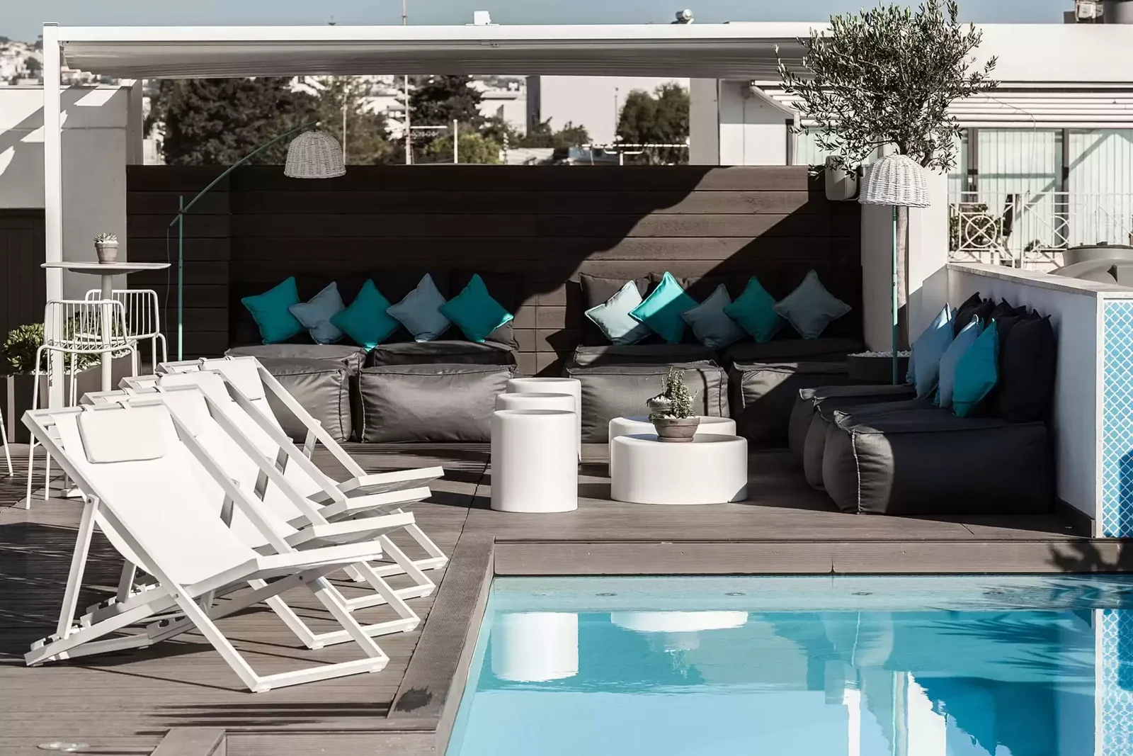 Rooftop pool at Hotel Juliani in St. Julian’s