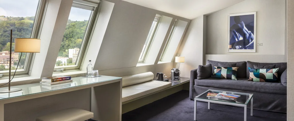 Guest-room lounge at Hotel Miró Bilbao