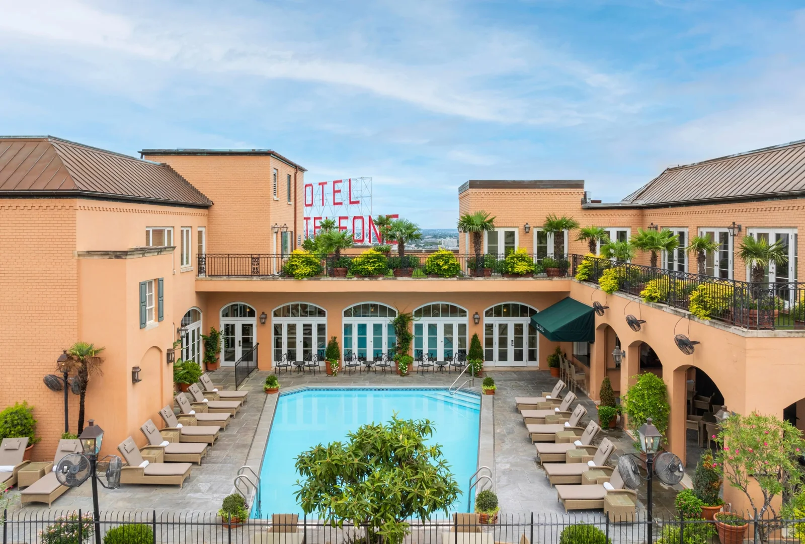 Rooftop pool at Hotel Monteleone in New Orleans