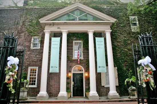 Historic entrance of Morris House Hotel in Philadelphia