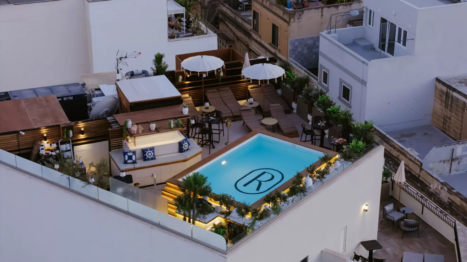 Courtyard pool at Royale Sainte Hélène in Birkirkara