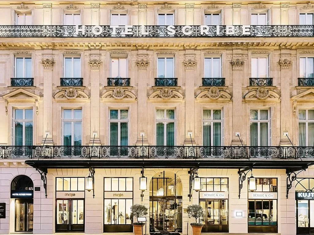 The historic façade of Sofitel Le Scribe Paris Opéra