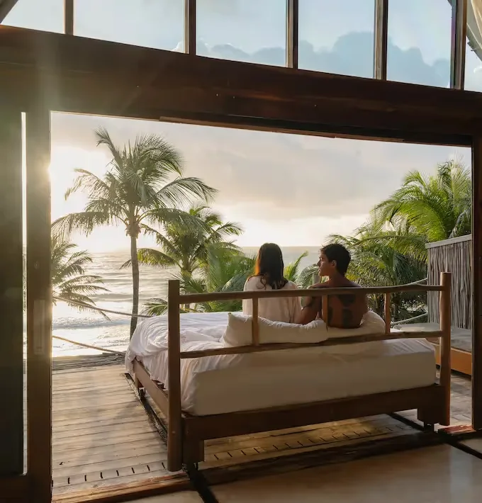 Suite opening towards the beach at La Valise Tulum